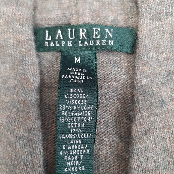Lauren Ralph Lauren Mayda Wrap Sweater Women's Green Buckle Wool Blend Sweater - Picture 7 of 9